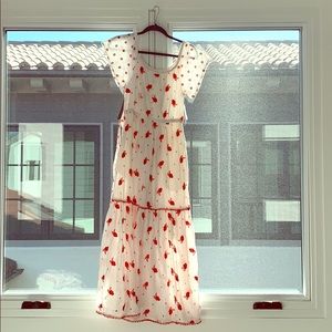 Anthropologie Floral Off The Shoulder Maxi Dress